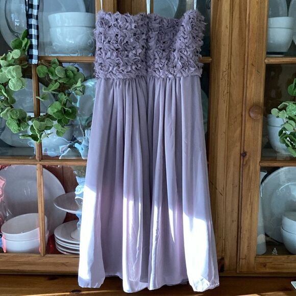Calvin Klein Strapless Sweetheart Neckline Lined Mauve Dress Size 2 New - Picture 3 of 10
